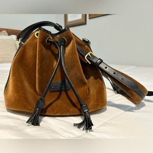 Vintage Dooney & Bourke brown suede bucket bag